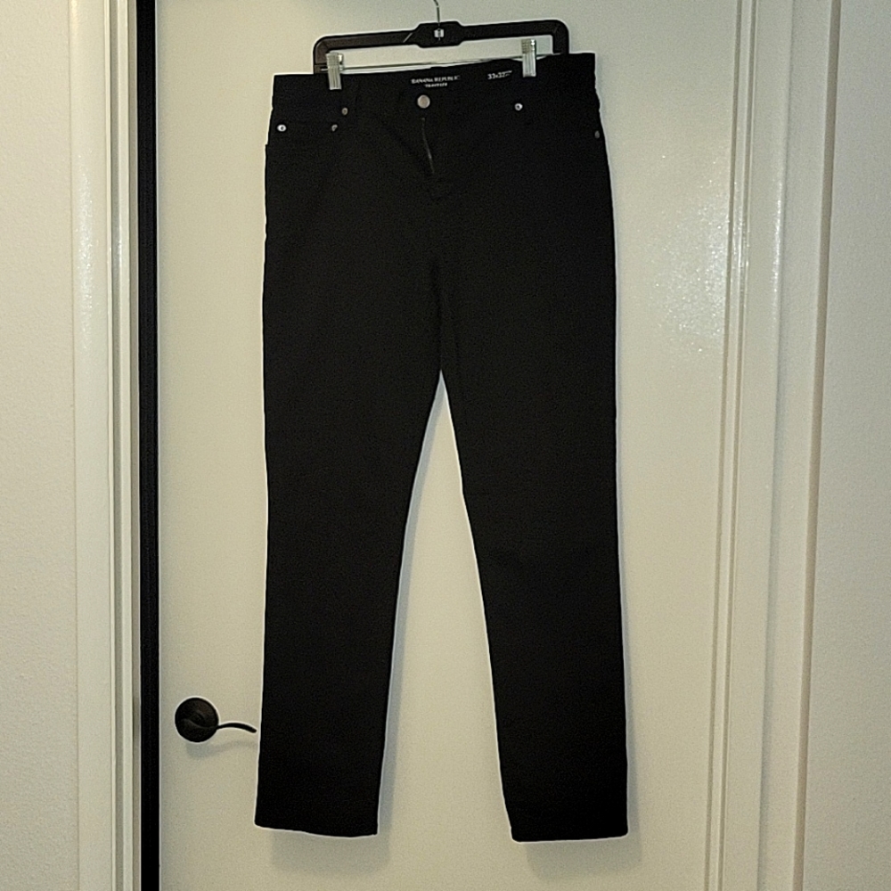 NEW Banana Republic Traveler Slim Fit Black 33 W x 32 L NWOT